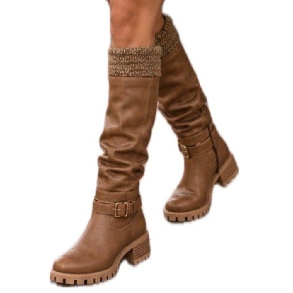 NWOT Maurices Beverly Wide Calf Tall Boots. Camel Color. Women's Size 7.5W